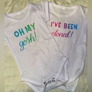 Twin “oh my gosh!” “I’ve been cloned!” Onesies